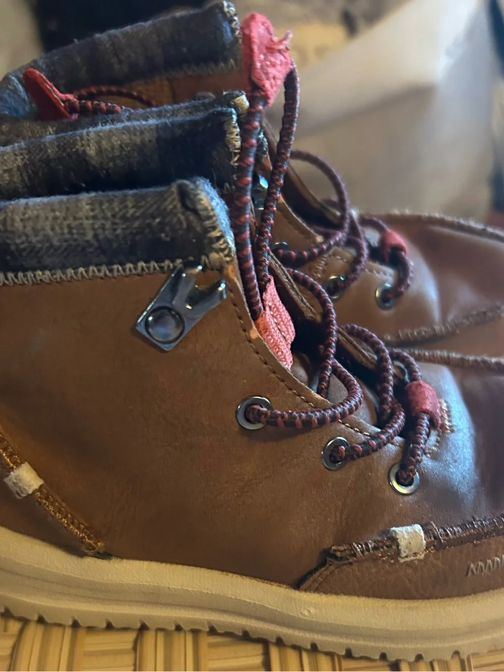 Hey Dude Brown and Rust Casual Lace-Up Shoes